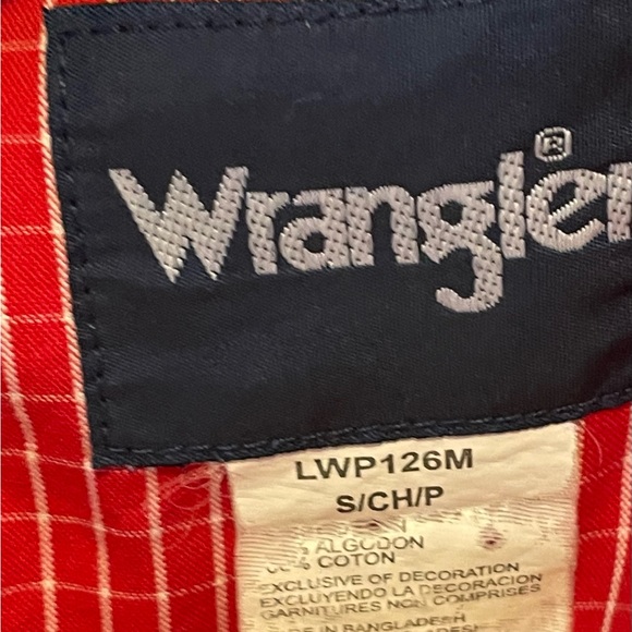 Wrangler Western Wear National Patriot Rodeo Shirt, long sleeve button down, red - Picture 6 of 11